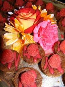 Flourless Chocolate cakes Raspberry Curd